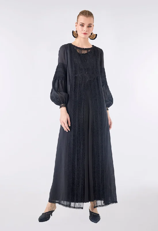 Casual Fit Wear Lace Embroidered Maxi Outerwear
