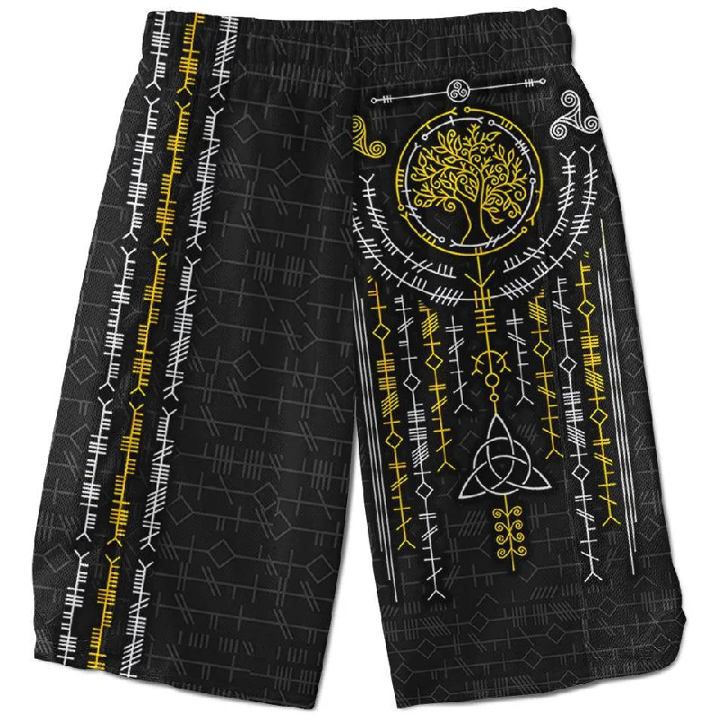 Thin Design Ogham Shorts - Black Edition