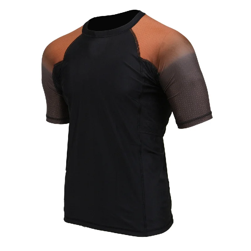 Relaxed Dresses X-Fitness XFM7001 Men's Black and Brown Short Sleeve Compression Rash Guard Athletic Shirt- MMA, BJJ, Wrestling, Cross Training Relaxed Dresses X-Fitness XFM7001 Men's Black and Brown Short Sleeve Compression Rash Guard Athletic Shirt- MMA, BJJ, Wrestling, Cross Training