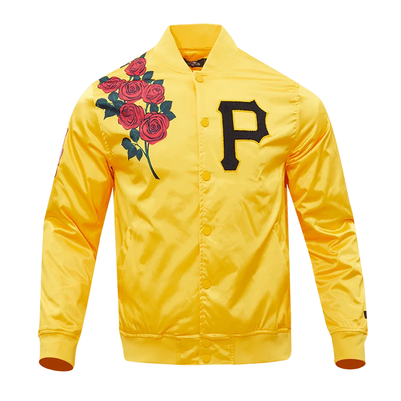 Effortless Outfits MLB PITTSBURGH PIRATES ROSE MEN'S SATIN JACKET (YELLOW)
