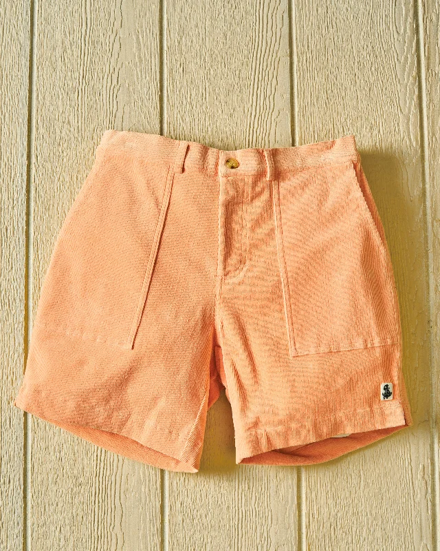 Elegant And Noble Ventura Short in Salmon Corduroy