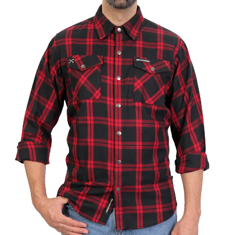 Dynamic Fashion Hot Leathers FLM3001 Men's Red and Black Long Sleeve Flannel Shirt