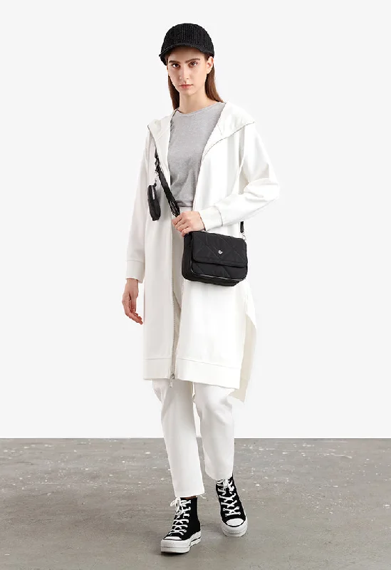Casual Style Solid Side Slits Long Hooded Jacket