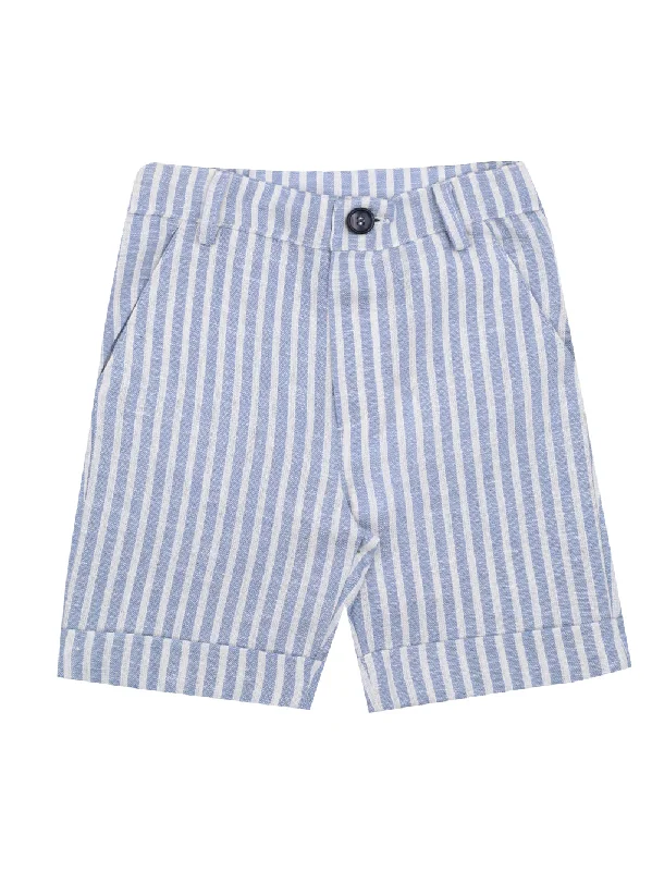 Daily Comfort Blue Striped Bermuda Shorts