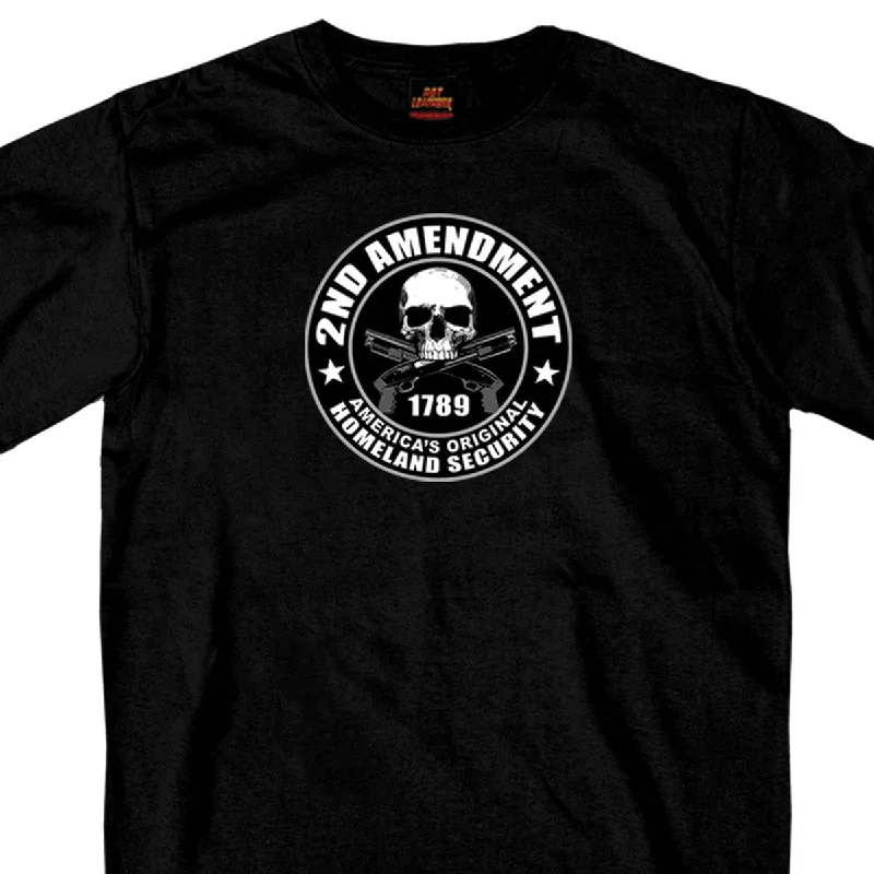 Sports Fashion Hot Leathers GMD1158 Mens '2nd Amendment America's Original Homeland Security' Black T-Shirt Sports Fashion Hot Leathers GMD1158 Mens '2nd Amendment America's Original Homeland Security' Black T-Shirt