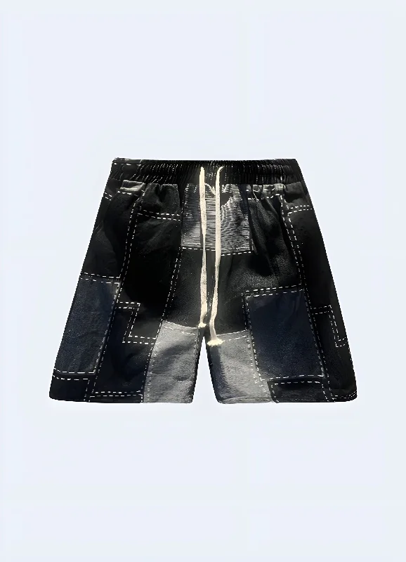 High Street Design Denim Patchwork Shorts