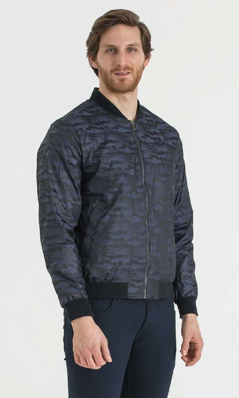 Sports Fashion Slim Fit Bomber Cresta Khaki Sport Jacket, Navy D.