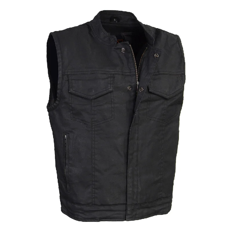 Comfortable Fashion Looks Milwaukee Leather MDM3025 Men’s Black Waxy Coated Denim Club Style Vest Comfortable Fashion Looks Milwaukee Leather MDM3025 Men’s Black Waxy Coated Denim Club Style Vest