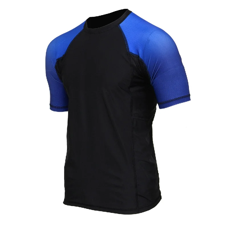 All-Day Wear X-Fitness XFM7001 Men's Black and Blue Short Sleeve Compression Rash Guard Athletic Shirt- MMA, BJJ, Wrestling, Cross Training All-Day Wear X-Fitness XFM7001 Men's Black and Blue Short Sleeve Compression Rash Guard Athletic Shirt- MMA, BJJ, Wrestling, Cross Training