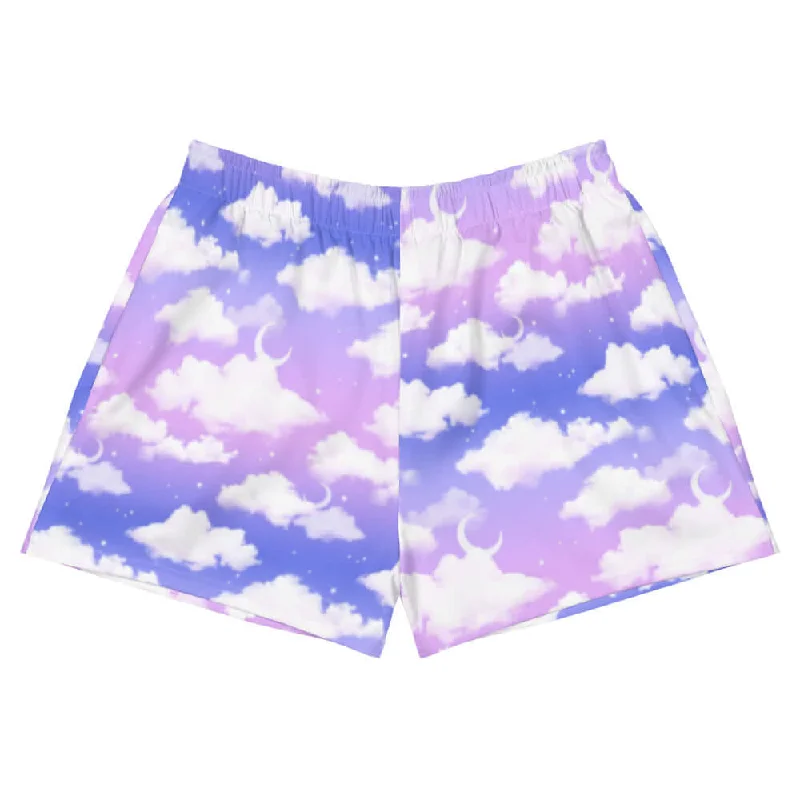Sports And Leisure Cloudy Sky Athletic Short Shorts