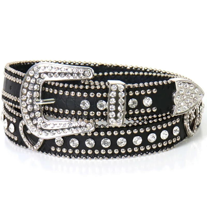 Youthful Hot Leathers BLA1076 Hearts, Studs and Rhinestones Leather Belt