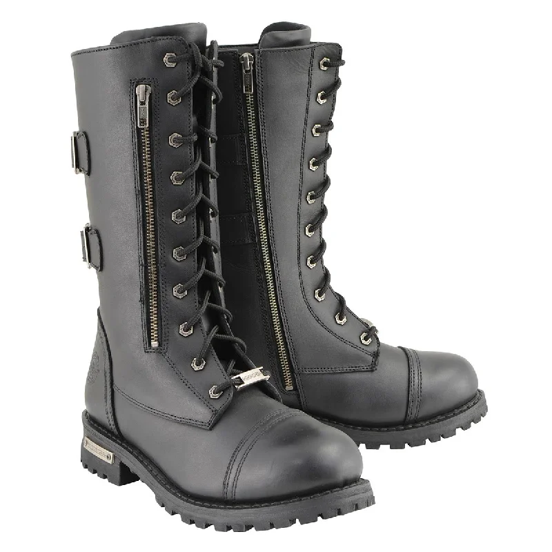 Preview New Products Milwaukee Leather Men’s 13-Inch-Tall Tactical Black Lace-Up Leather Boots Zipper w/ Storage Pocket MBM9069 Preview New Products Milwaukee Leather Men’s 13-Inch-Tall Tactical Black Lace-Up Leather Boots Zipper w/ Storage Pocket MBM9069