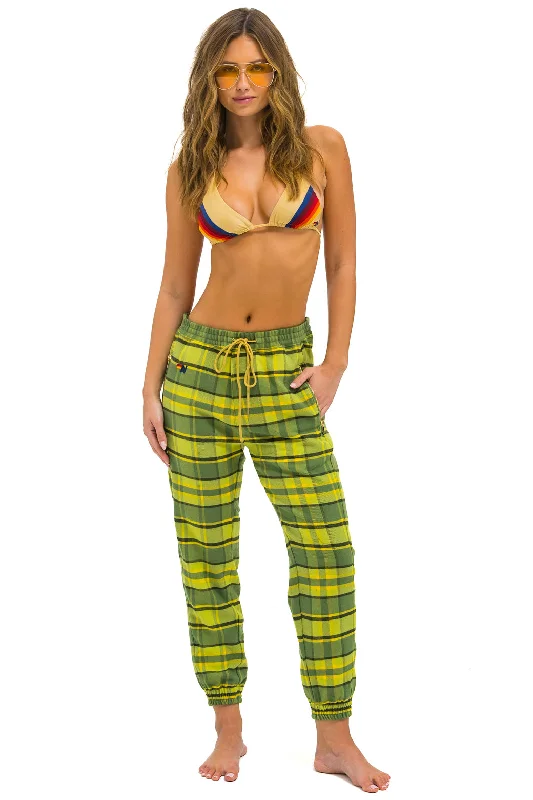 Cozy Sweaters UNISEX PLAID LODGE PANT - AVOCADO PLAID