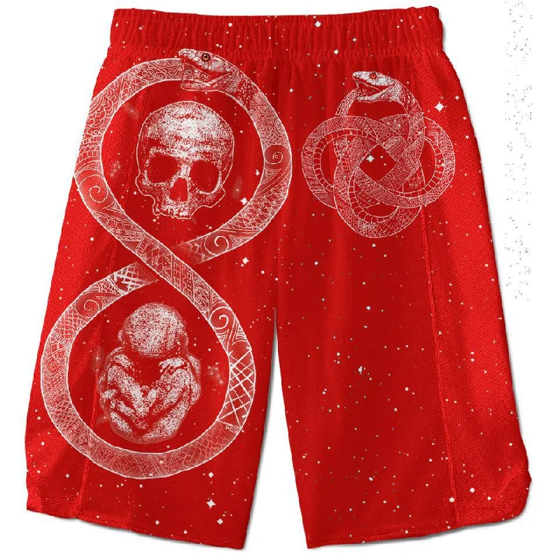 Casual Wear Ouroboros Shorts - Red Edition