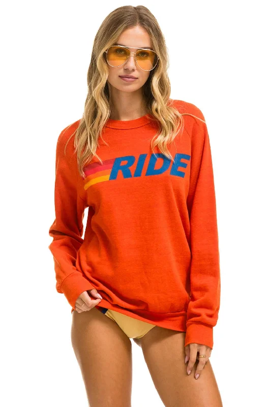 Elegant Style RIDE LOGO CREW SWEATSHIRT - ORANGE