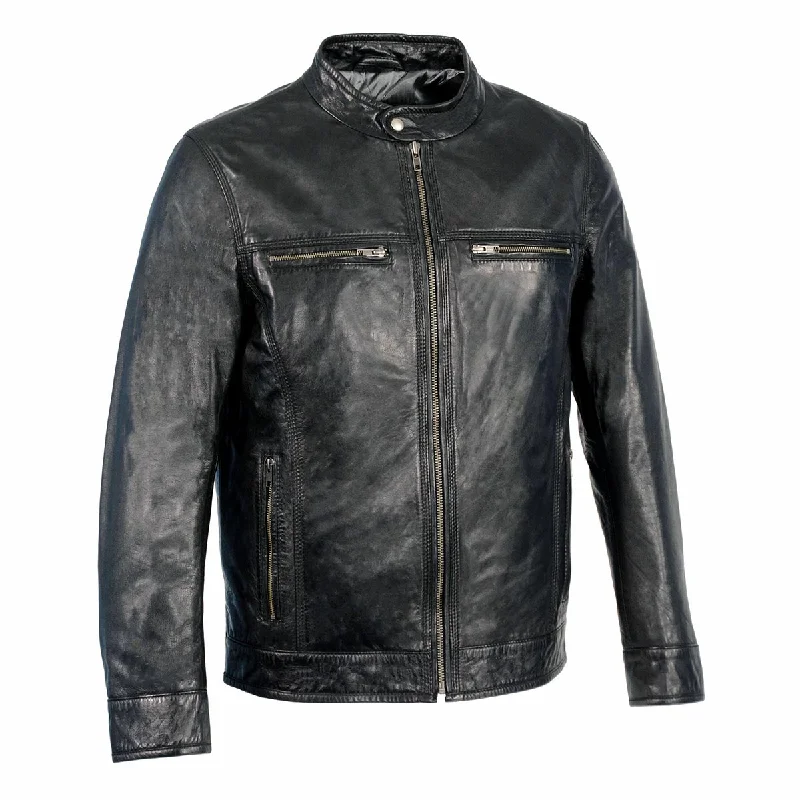 Soft Looks Milwaukee Leather SFM1865 Men's Black Classic Fashion Leather Jacket with Zipper Closure Soft Looks Milwaukee Leather SFM1865 Men's Black Classic Fashion Leather Jacket with Zipper Closure