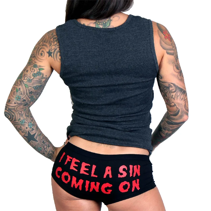 Youthful Street Fashion Hot Leathers PTB7251 I Feel A Sin Coming On Boy Shorts