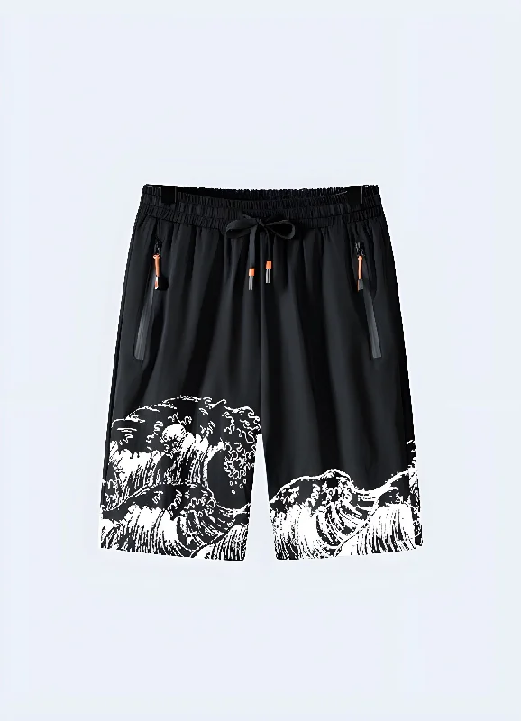 Breezy Comfort Japanese Wave Shorts