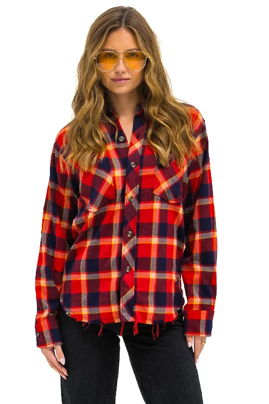 Easy Fashion PLAID FLANNEL WESTERN SHIRT - RUGBY PLAID