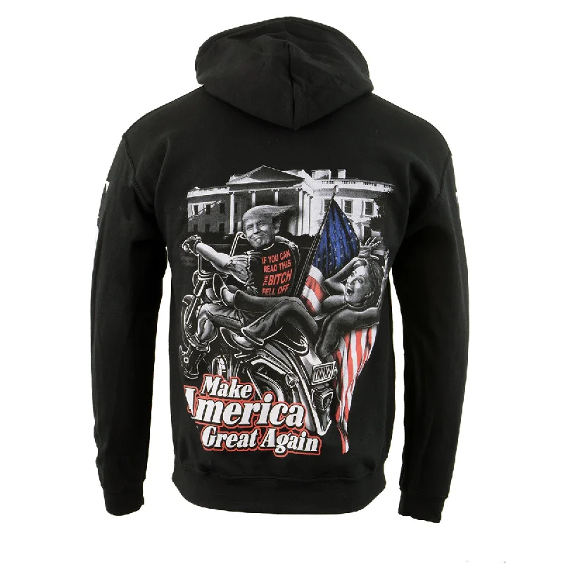 Design Must-have Biker Clothing Co. BCC118012 Men's Black 'Make America Great Again' Motorcycle Hoodie Design Must-have Biker Clothing Co. BCC118012 Men's Black 'Make America Great Again' Motorcycle Hoodie