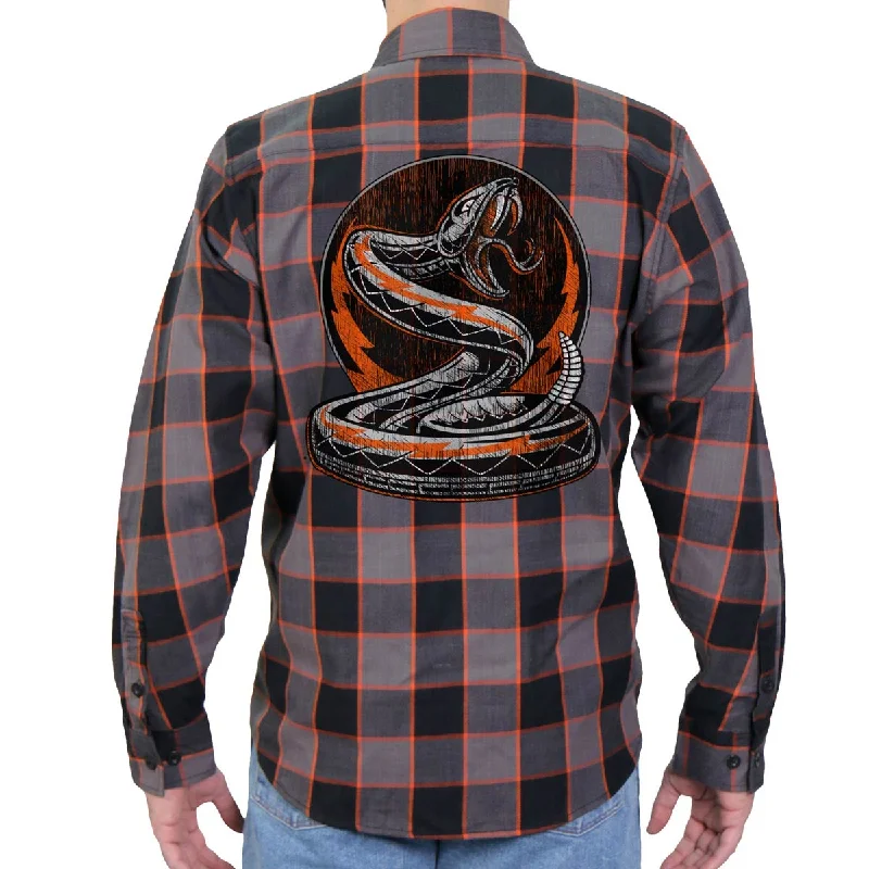 High Street Fashion Hot Leathers FLM2111 Men's Rattler Flannel Long Sleeve Shirt