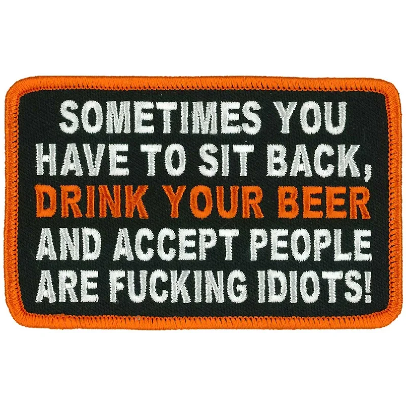 Comfortable Lifestyle Hot Leathers PPW1023 4 Inch Sit Back Idiots Patch