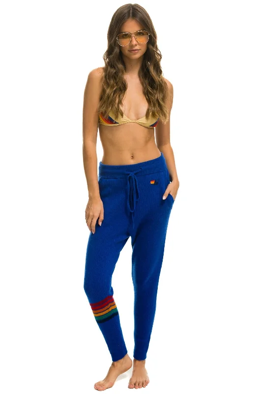 Trendy Casuals RAINBOW 6 STRIPE CASHMERE RELAXED FIT PANT - LAPIS