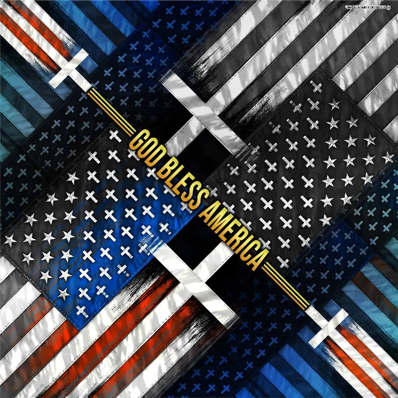 Tropical Style Hot Leathers BAB1096 Flag Cross Bandana