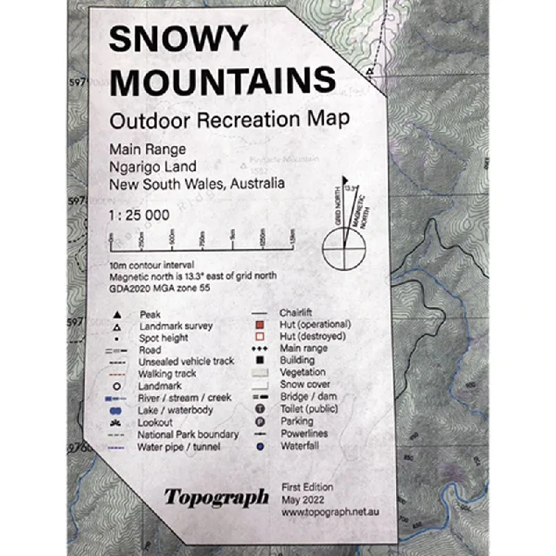 Basic Comfort Topograph Snowy Mountains Outdoor Recreation Map (1st Edition)