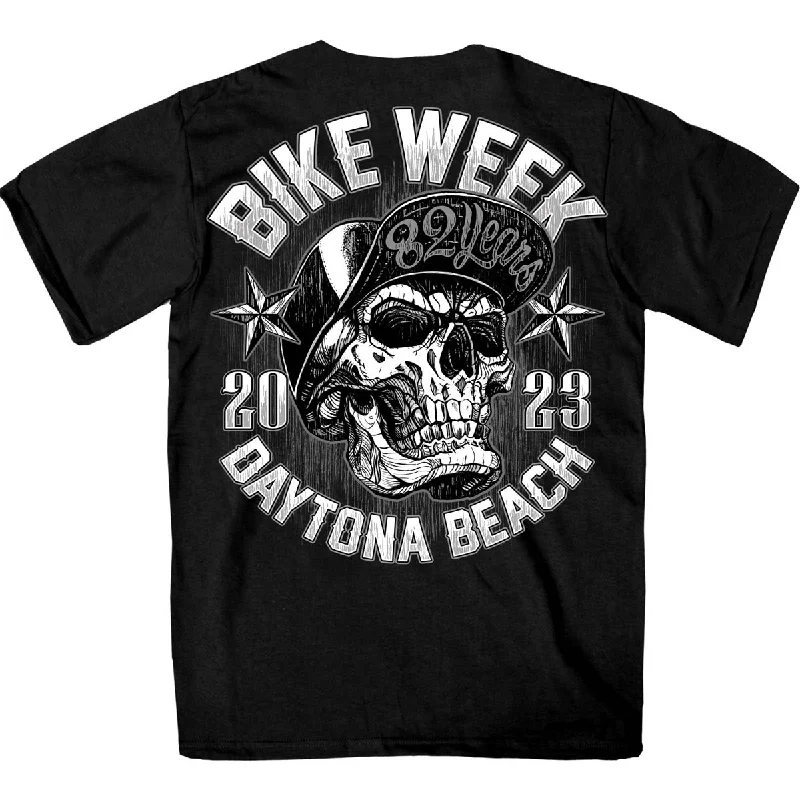 Body Design Hot Leathers EDM1190 Men's 2023 Daytona Bike Week SnapBack Skull T-Shirt Body Design Hot Leathers EDM1190 Men's 2023 Daytona Bike Week SnapBack Skull T-Shirt