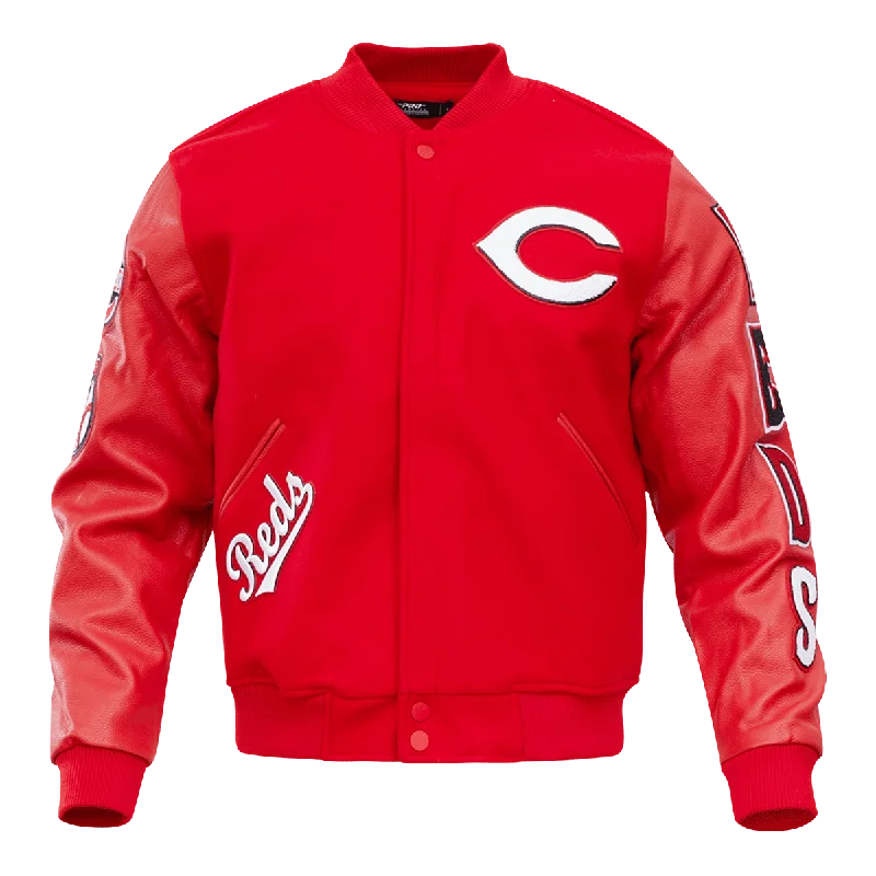 Lazy Home MLB CINCINNATI REDS CLASSIC WOOL MEN'S VARSITY JACKET (RED)