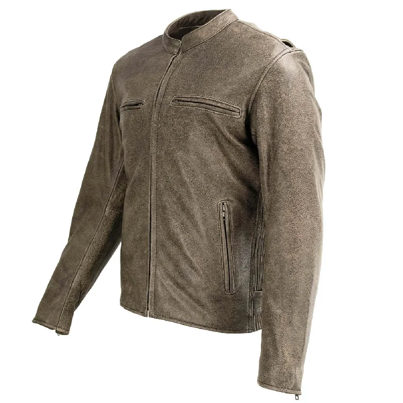 Comfy Chic Milwaukee Leather MLM1503 Men's Distressed Brown Racer Motorcycle Vented Leather Rider Jacket Comfy Chic Milwaukee Leather MLM1503 Men's Distressed Brown Racer Motorcycle Vented Leather Rider Jacket