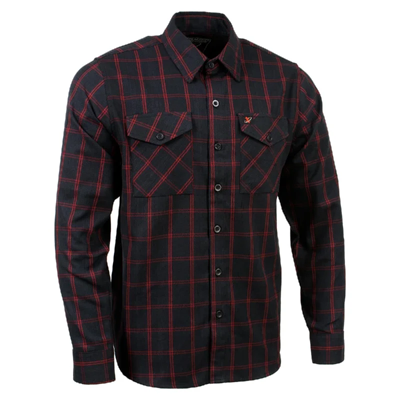 Retro Design Milwaukee Leather MNG11665 Men's Black and Red Long Sleeve Cotton Flannel Shirt Retro Design Milwaukee Leather MNG11665 Men's Black and Red Long Sleeve Cotton Flannel Shirt