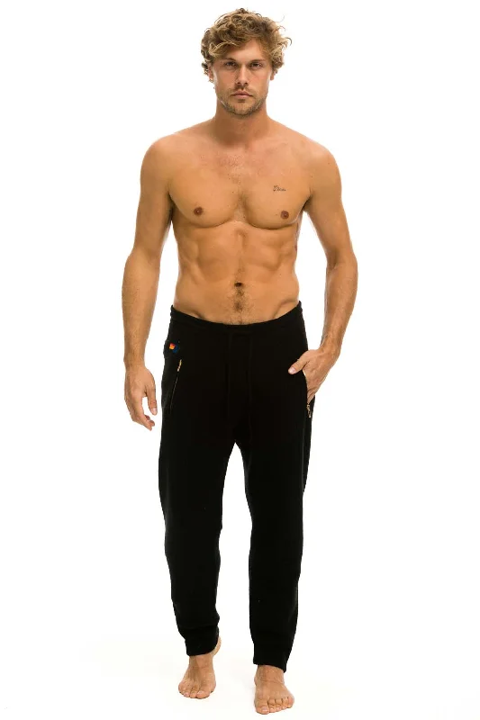 Retro Design MEN'S VINTAGE CABIN CASHMERE SWEATER PANT	- BLACK