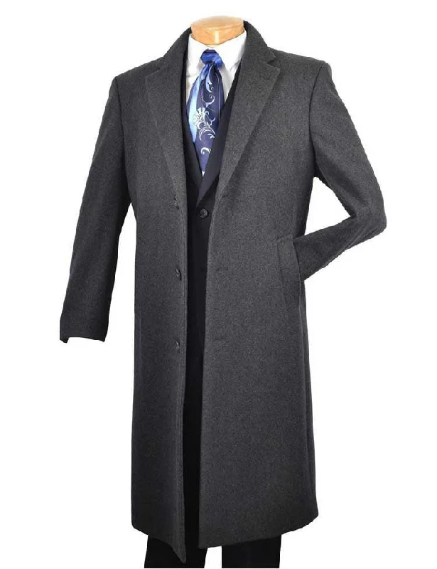 Cozy Vibes Men’s Full Length Topcoat in Charcoal