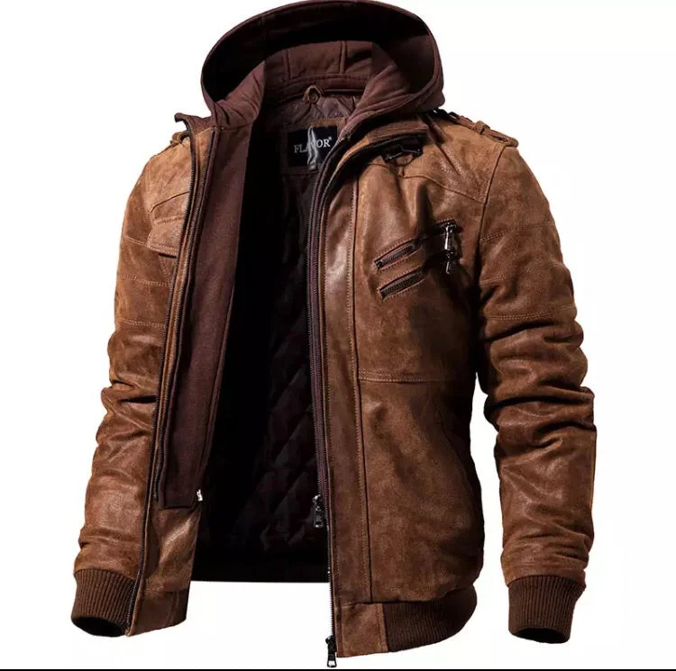 Relaxed Fashion Vintage Leather Jacket (2 Colors)