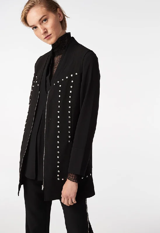 Simple Looks Embellishment Outerwear