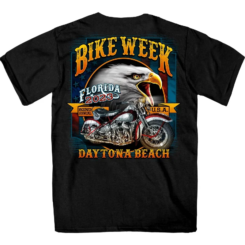 Minimal Classic Hot Leathers EDM1184 Men's 2023 Daytona Beach Bike Week Eagle Bike Black T-Shirt Minimal Classic Hot Leathers EDM1184 Men's 2023 Daytona Beach Bike Week Eagle Bike Black T-Shirt