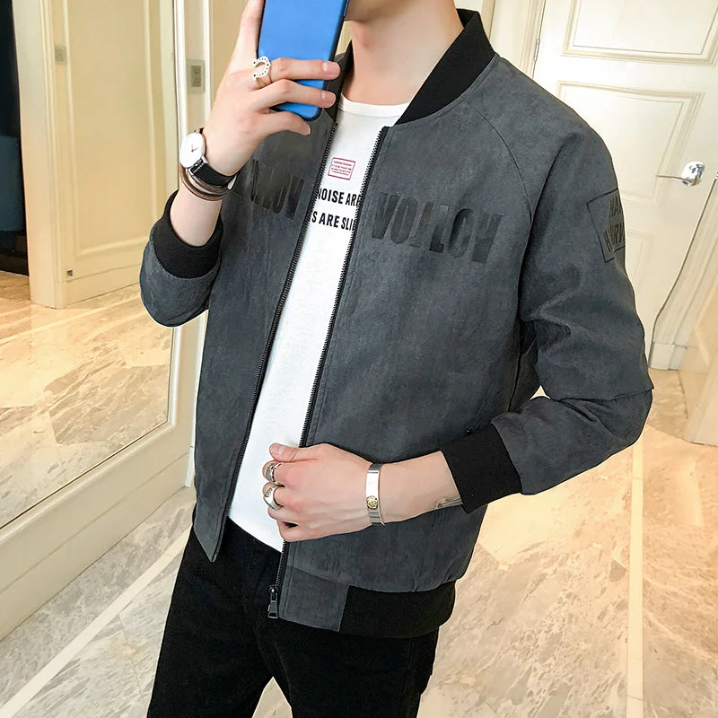 Party Wear New Suede Slim Fit Bomber Jackets (3 Colors)