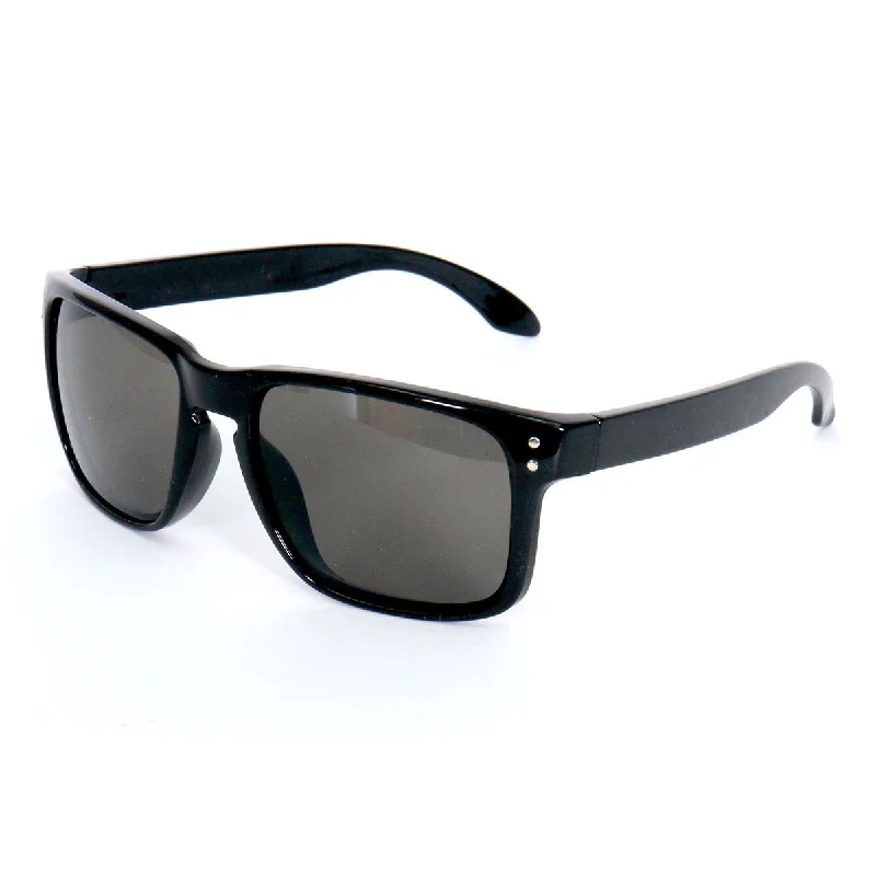 Mid-length Style Hot Leathers SGD1076 Rumble Black Smoke Lense Sunglasses