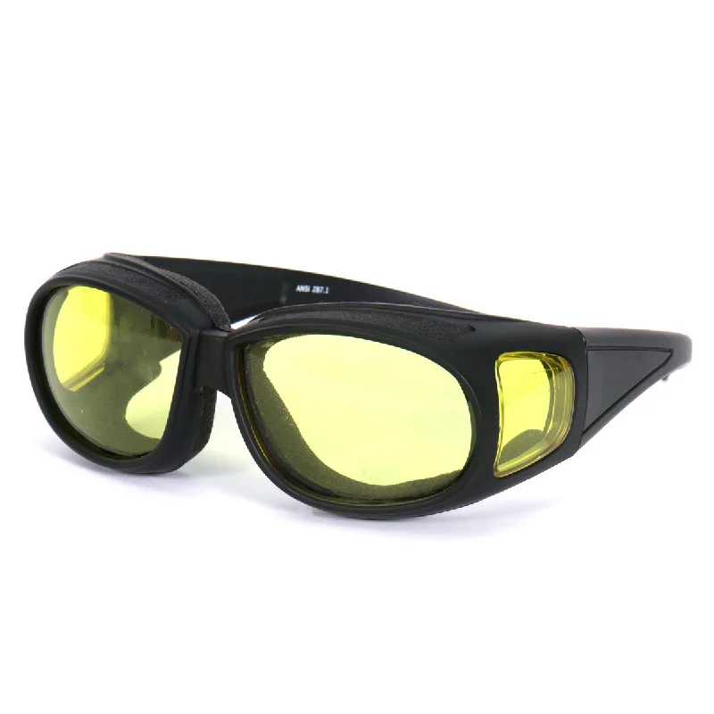 Moisture wicking Hot Leathers SGF1075 Yellow Foam Padded Defender Glasses