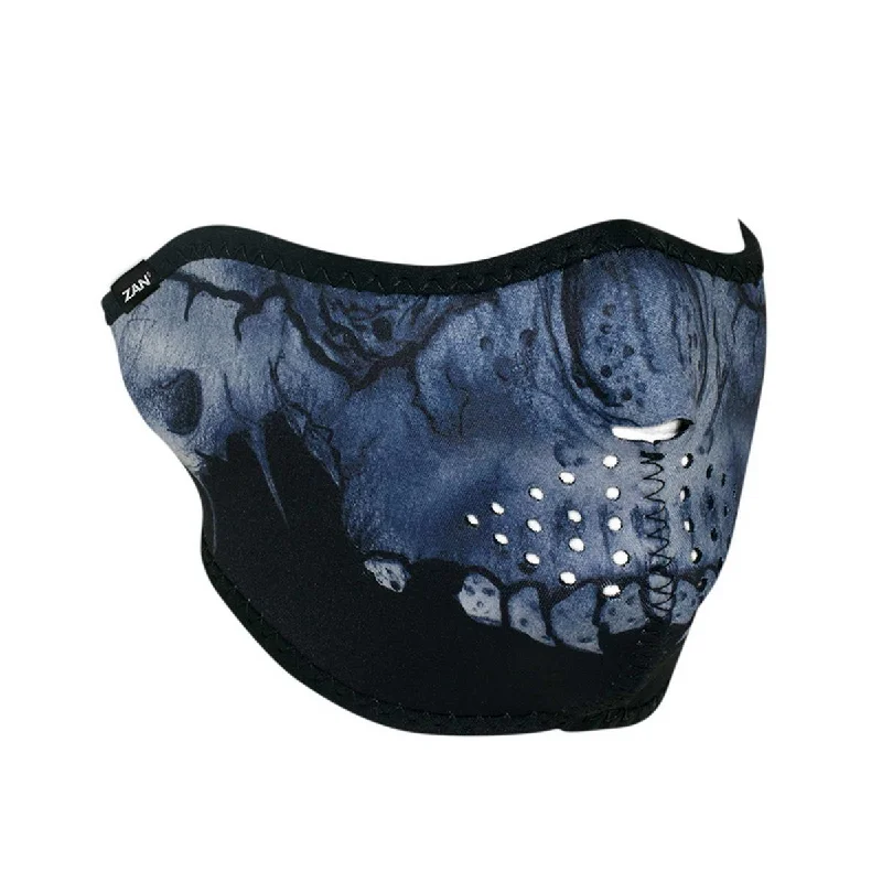Comfortable Lounge Wear ZanHeadgear WNFM417H Half Mask Neoprene Midnight Skull