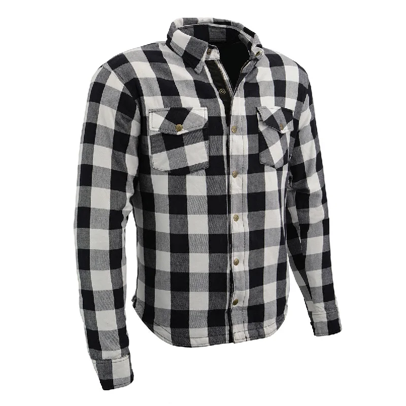 Celebrity Style Milwaukee Leather MPM1633 Men's Plaid Flannel Biker Shirt with CE Approved Armor - Reinforced w/ Aramid Fiber Celebrity Style Milwaukee Leather MPM1633 Men's Plaid Flannel Biker Shirt with CE Approved Armor - Reinforced w/ Aramid Fiber