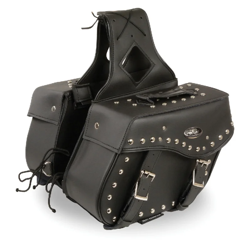 Modern Comfort Milwaukee Leather SH55301ZB Black Medium Zip-Off PVC Studded Throw Over Saddlebags Modern Comfort Milwaukee Leather SH55301ZB Black Medium Zip-Off PVC Studded Throw Over Saddlebags