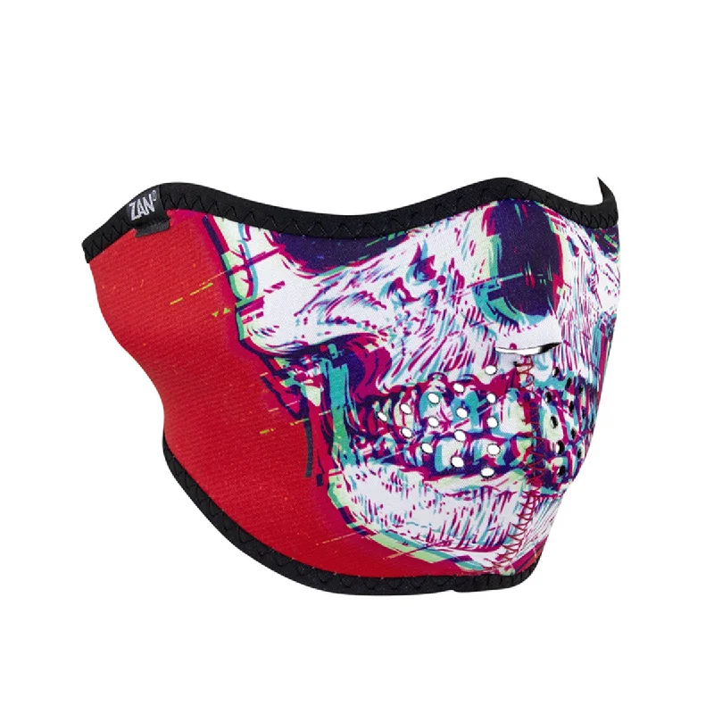 Cozy Essentials Wear ZanHeadgear WNFM471H Half Mask Neoprene Glitch Skull
