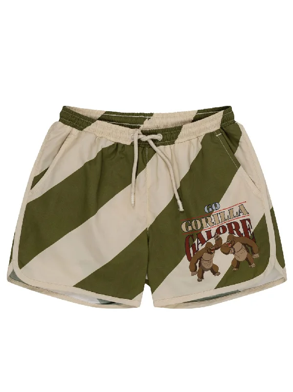 Relaxed Looks Olive Asnou Swim Shorts