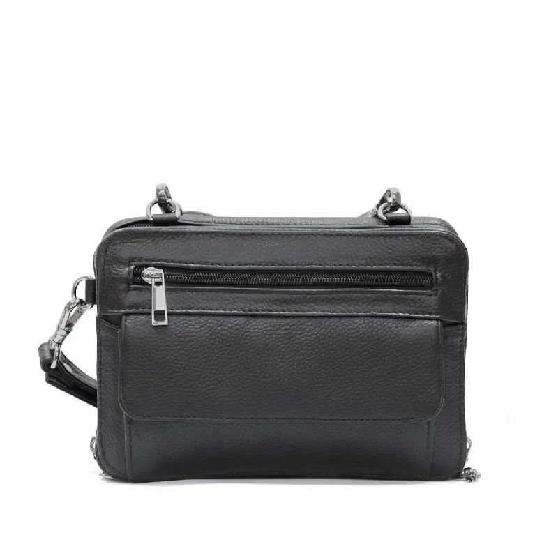 Celebrity Style Hot Leathers PUA1175 Black Leather Small Concealment Crossbody Purse Celebrity Style Hot Leathers PUA1175 Black Leather Small Concealment Crossbody Purse