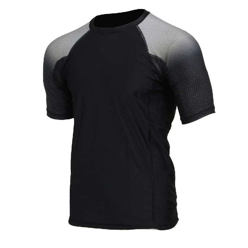 Comfortable Dresses X-Fitness XFM7001 Men's Black and Grey Short Sleeve Compression Rash Guard Athletic Shirt- MMA, BJJ, Wrestling, Cross Training Comfortable Dresses X-Fitness XFM7001 Men's Black and Grey Short Sleeve Compression Rash Guard Athletic Shirt- MMA, BJJ, Wrestling, Cross Training
