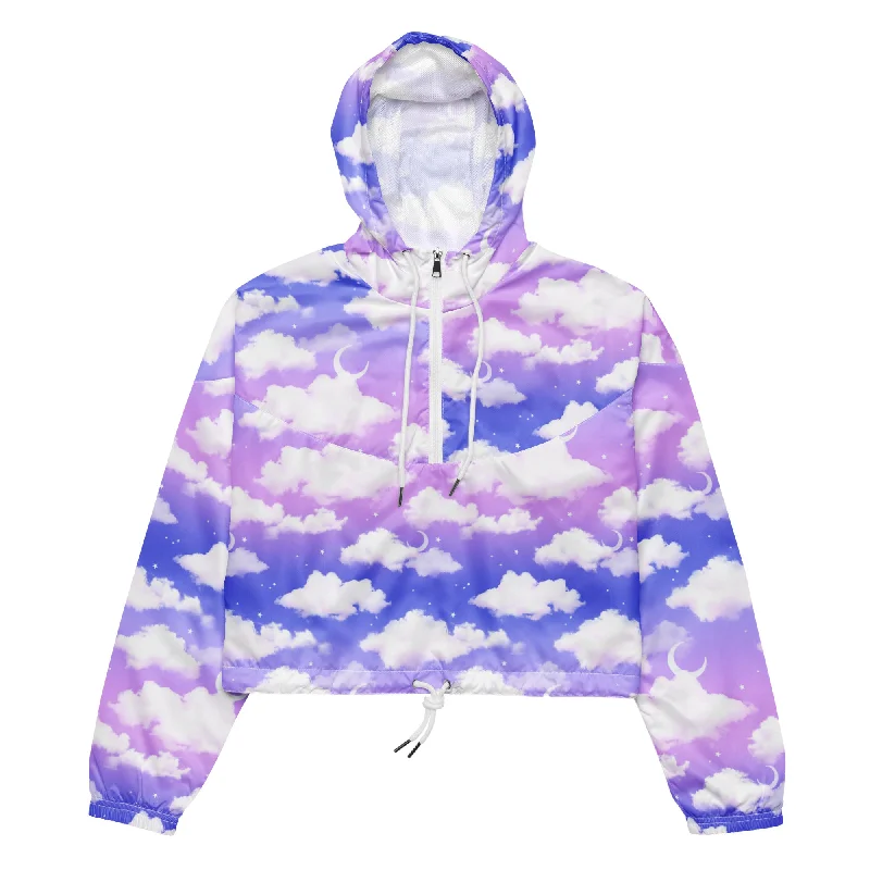 Classic Color Cloudy Sky cropped windbreaker