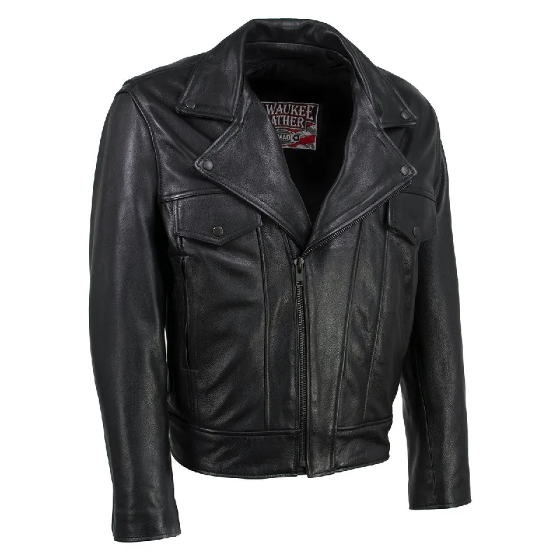 Relaxed Fashion Milwaukee Leather USA MADE MLJKM5008 Men's Black 'Revolve' Premium Leather Vented Motorcycle Jacket Relaxed Fashion Milwaukee Leather USA MADE MLJKM5008 Men's Black 'Revolve' Premium Leather Vented Motorcycle Jacket
